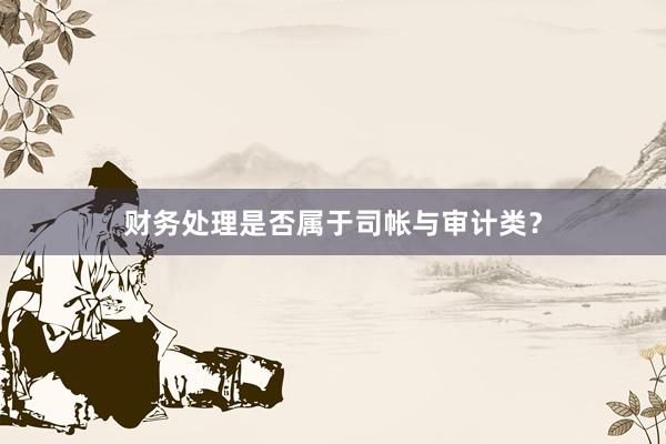 财务处理是否属于司帐与审计类？