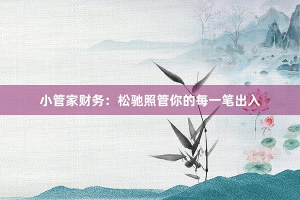 小管家财务：松驰照管你的每一笔出入